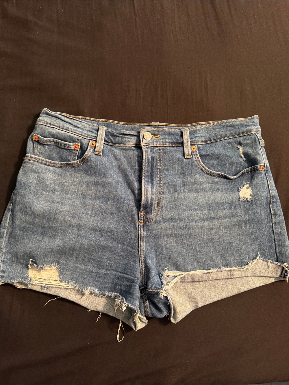 Levi's Light Blue Distressed Denim Cutoff Shorts